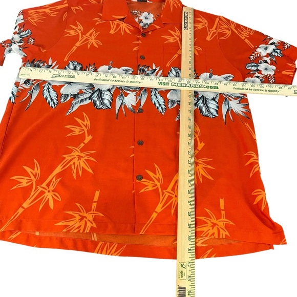 Alvish Hawaiian Shirt Mens XL Button Up Camp floral Orange (22 - Picture 2 of 9